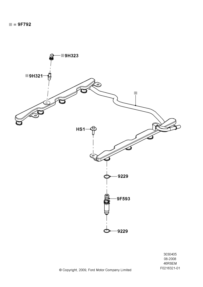 05K - Fuel Injectors and Pipes, Romeo 4.6 SOHC EFI; 18/AUG/2008-04/AUG/2014