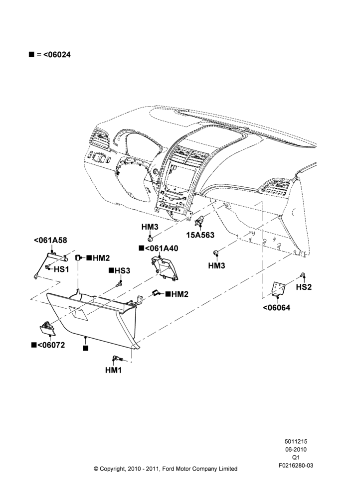 15C - Glove Box, Lincoln/Mercury Series; 12/JUL/2010-24/DEC/2014