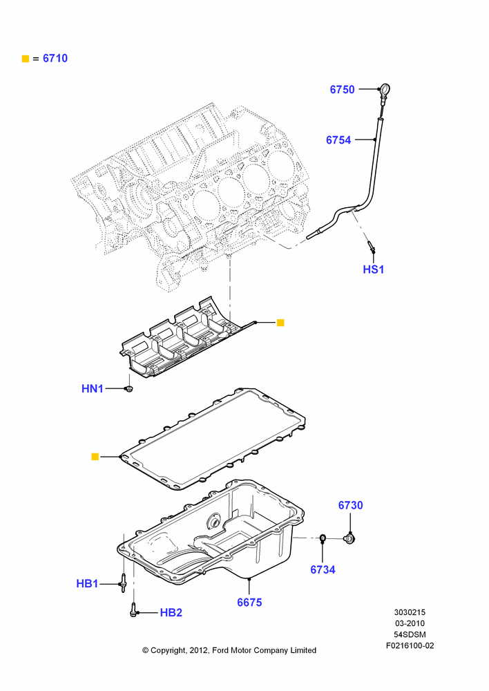 15C - Oil Pan/Oil Level Indicator, 5.4L 4V DOHC EFI S/C ALUM V8 G; 22/MAR/2010-30/APR/2012