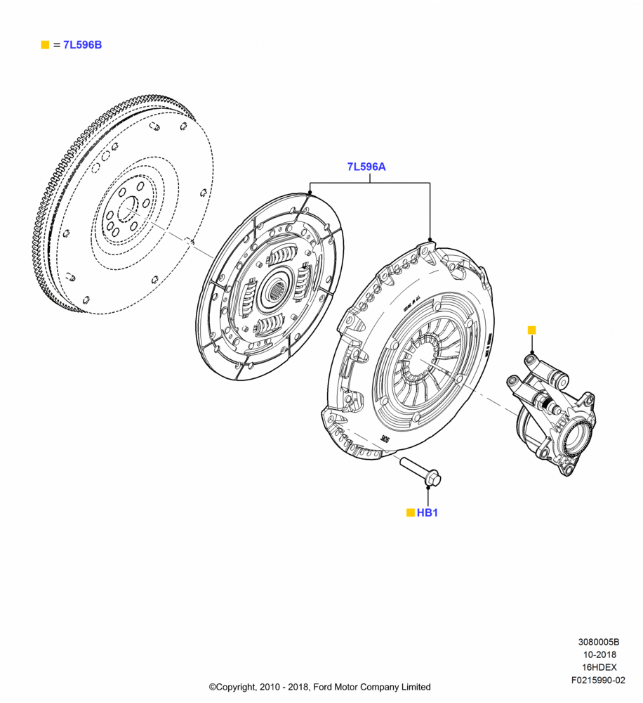 05B - Clutch, 1.6L TIVCT PFI Sigma, B5/IB5; 26/APR/2010-27/APR/2013