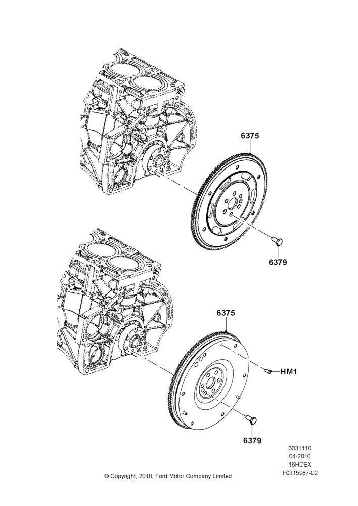 10B - Flywheel, 1.6L TIVCT PFI Sigma; 26/APR/2010-27/APR/2013