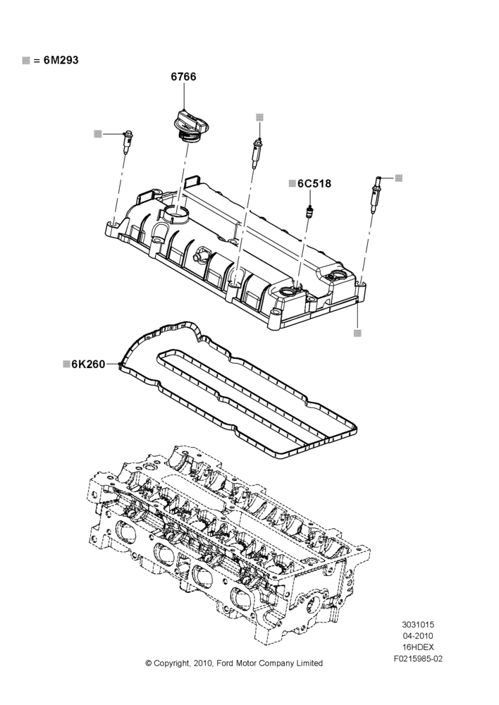 15B - Cylinder Head Cover, 1.6L TIVCT PFI Sigma; 26/APR/2010-27/APR/2013
