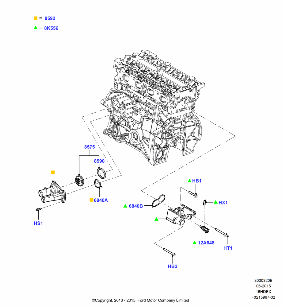 20B - Thermostat/Housing & Related Parts, 1.6L TIVCT PFI Sigma; 26/APR/2010-27/APR/2013