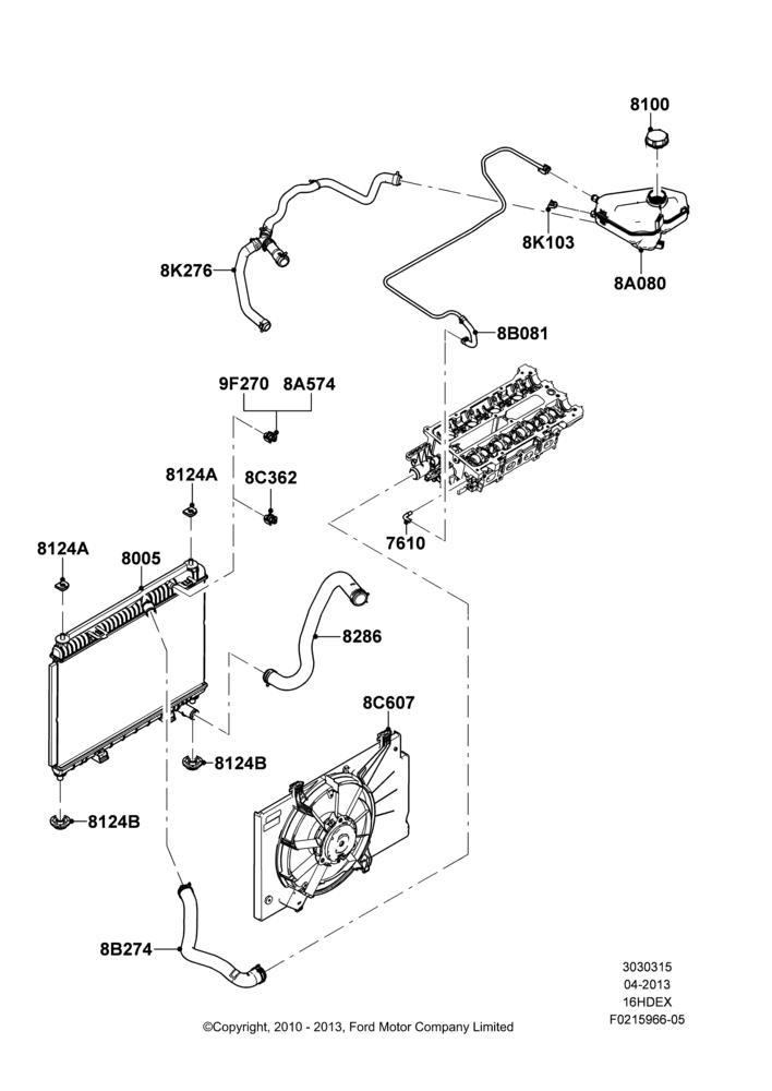 15B - Radiator/Coolant Overflow Container, 1.6L TIVCT PFI Sigma; 26/APR/2010-27/APR/2013
