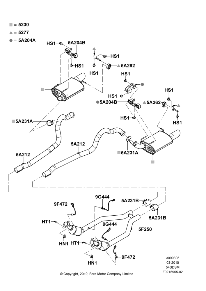 Exhaust System, 5.4L 4V DOHC EFI S/C ALUM V8 G
