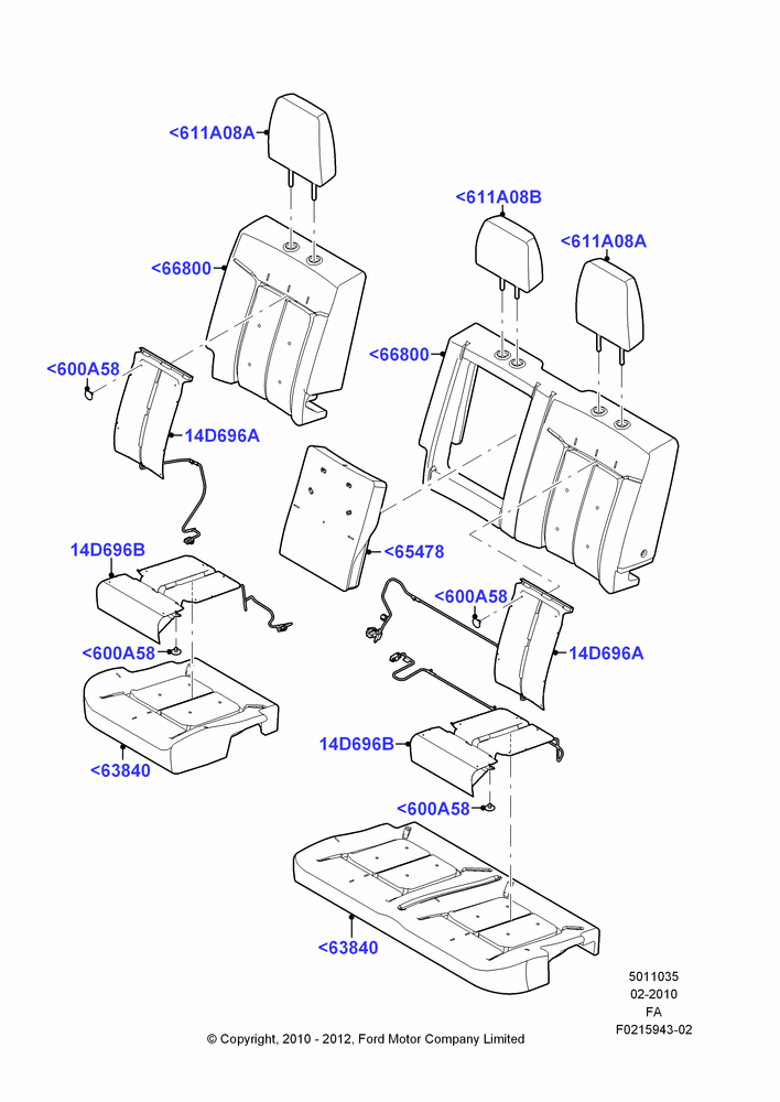 35B - Rear Seat Pads/Valances & Heating, Crew Cab; 22/FEB/2010-05/JUL/2016