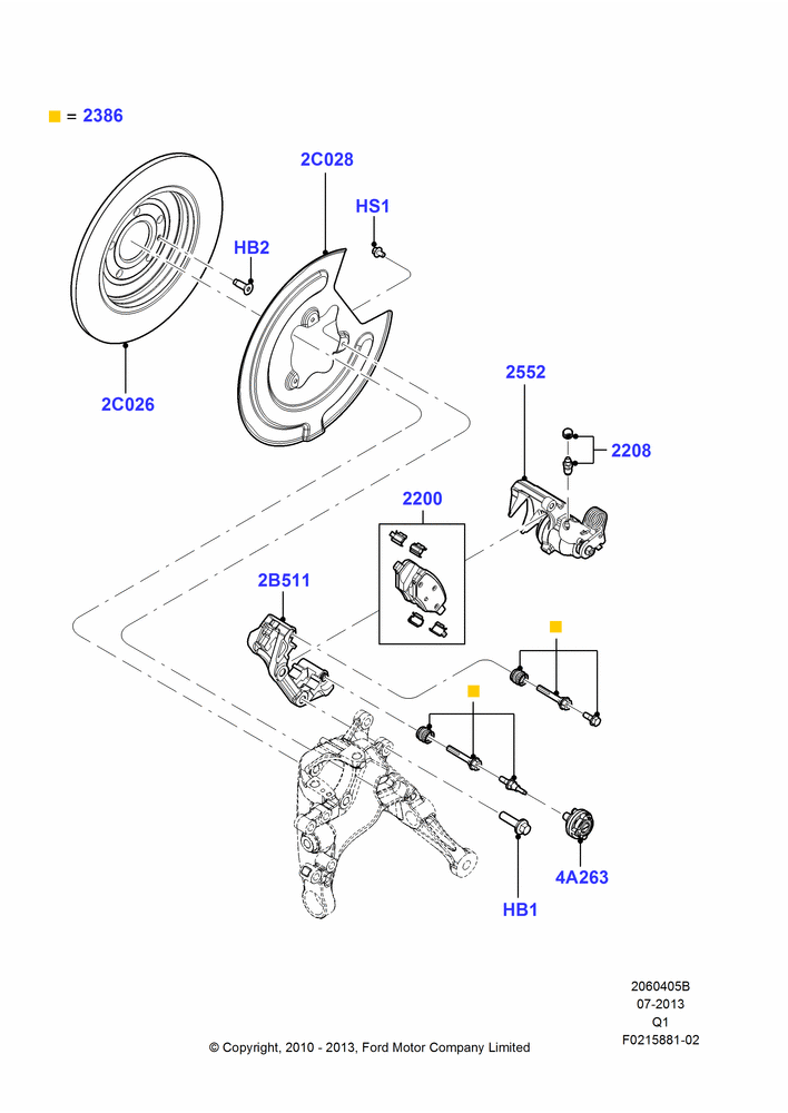 05B - Rear Brake Discs and Calipers; 12/JUL/2010-24/DEC/2014
