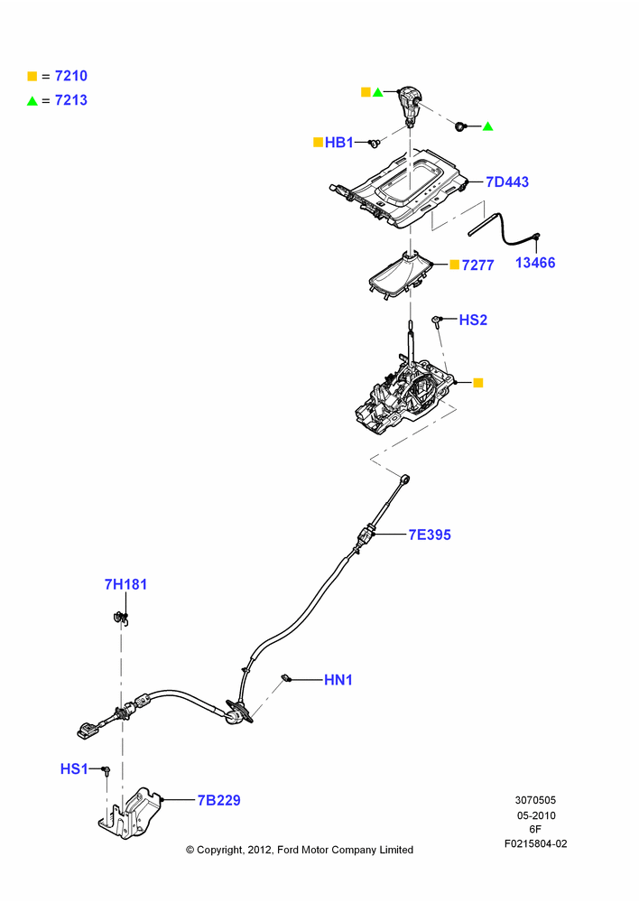 05F - Gear Change-Automatic Transmission, 6 Speed Auto Transmission 6F50; 12/JUL/2010-24/DEC/2014