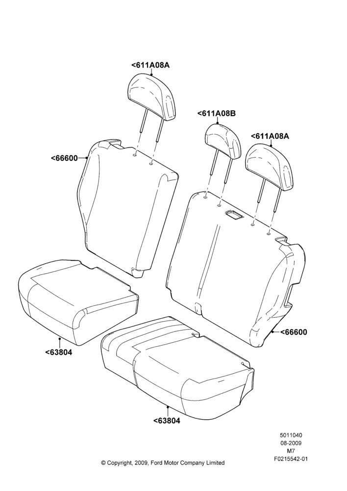 40G - Rear Seat Covers, Ford Series; 27/JUL/2009-29/NOV/2010