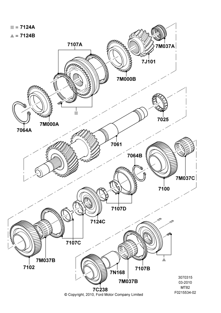 15B - Output Shaft, Gear Sets & Bearings, MOD 5.0L-4V DOHC SEFI NA, 6 Speed Manual Transmission-MT82, 2.0 EcoBlue E, 2.0 EcoBlue F; 22/MAR/2010-27/JUN/2014