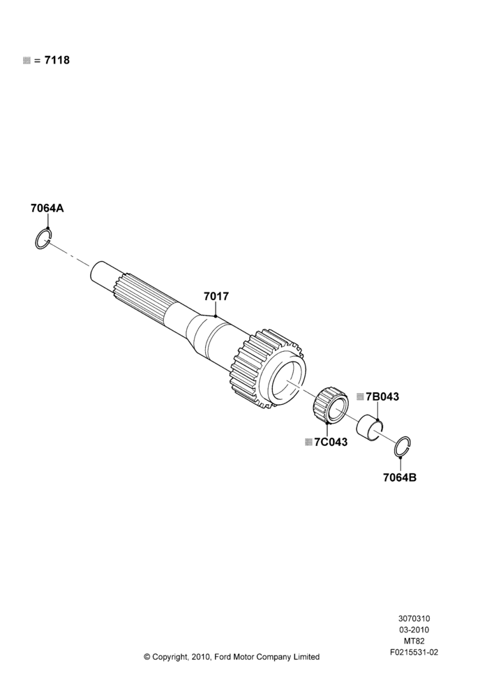 10B - Input Shaft, Gear Sets & Bearings, MOD 5.0L-4V DOHC SEFI NA, 6 Speed Manual Transmission-MT82, 2.0 EcoBlue E, 2.0 EcoBlue F; 22/MAR/2010-27/JUN/2014