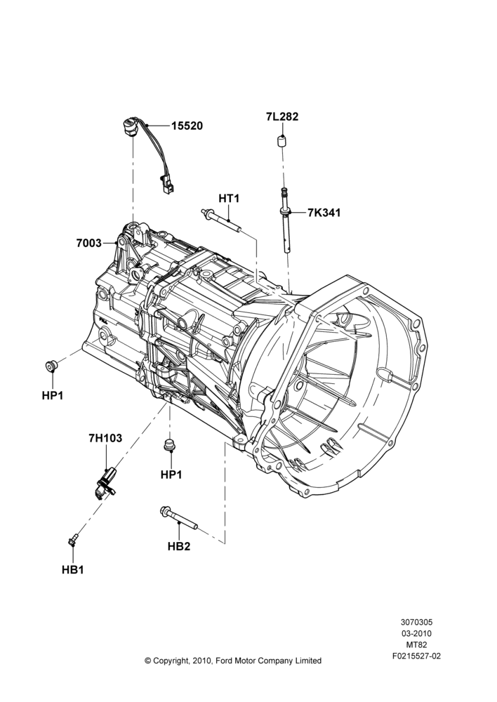 05B - Manual Transmission and Case, MOD 5.0L-4V DOHC SEFI NA, 6 Speed Manual Transmission-MT82, 2.0 EcoBlue E, 2.0 EcoBlue F; 22/MAR/2010-27/JUN/2014