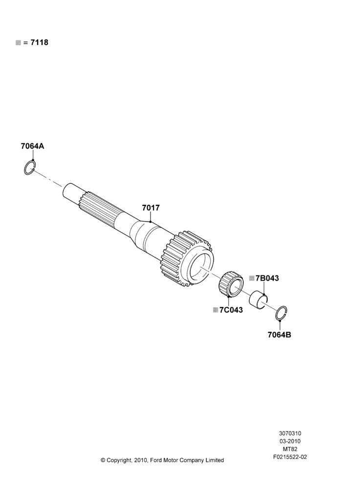 10A - Input Shaft, Gear Sets & Bearings, 3.7L 4V PFI V6 NA Gas, 6 Speed Manual Transmission-MT82, 2.0 EcoBlue E, 2.0 EcoBlue F; 22/MAR/2010-27/JUN/2014