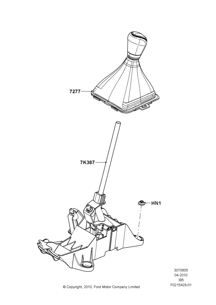 05W - Gear Change Lever - Manual Trans, B5/IB5; 26/APR/2010-27/APR/2013