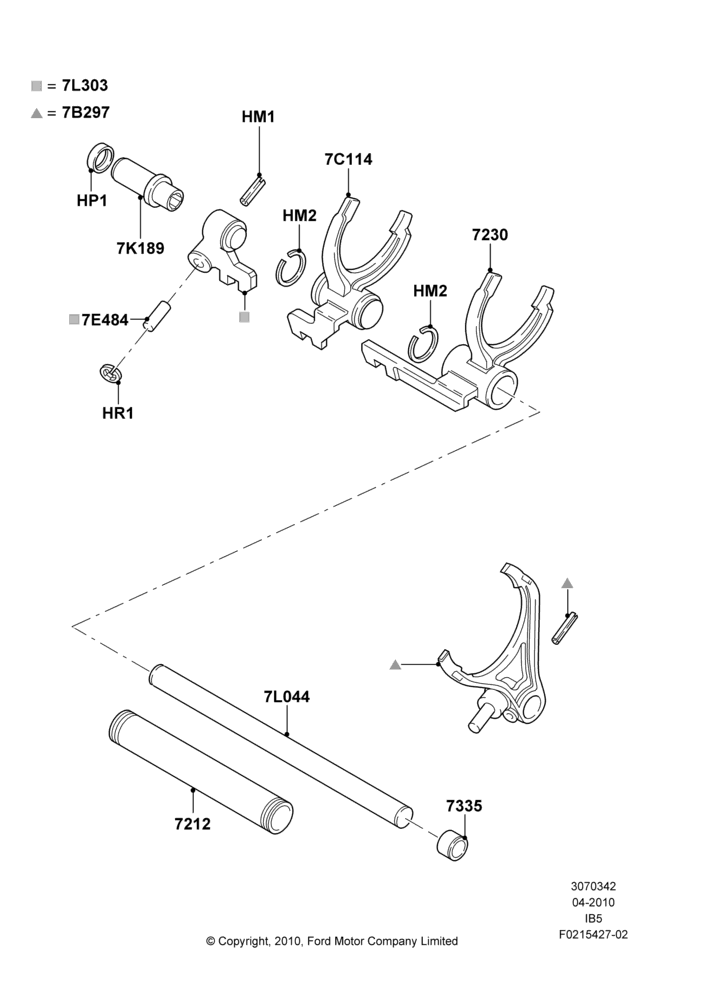 42E - Manual Transaxle Selector Forks, B5/IB5; 26/APR/2010-27/APR/2013
