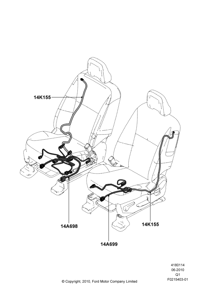 14C - Wiring - Seats, Ford Series; 12/JUL/2010-24/DEC/2014