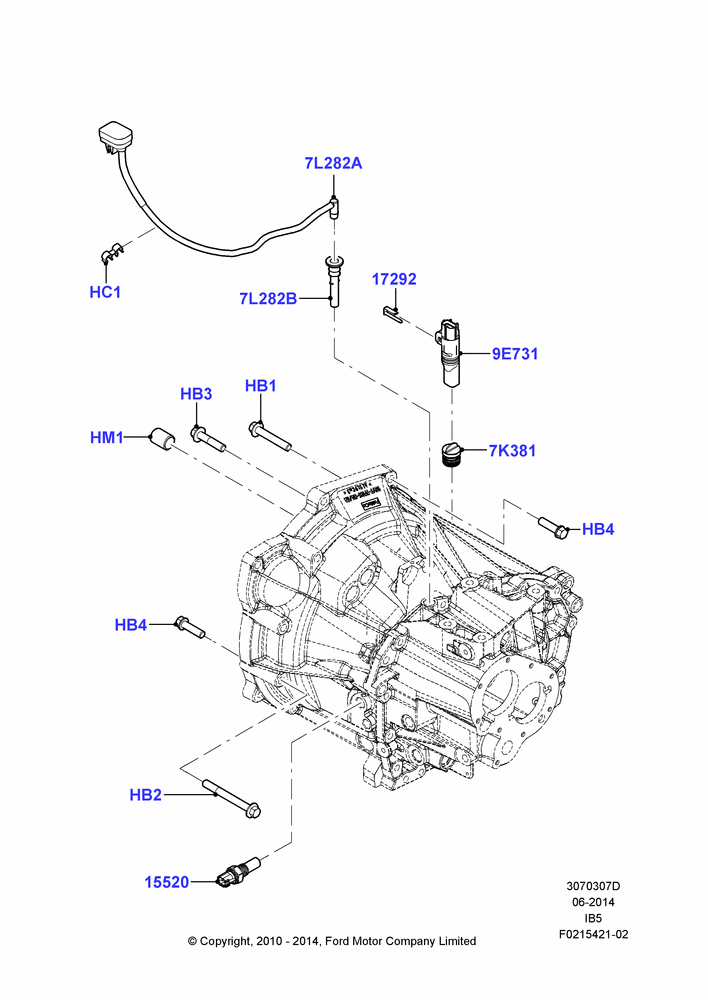 07D - Manual Transmission External Cmpnts, B5/IB5; 26/APR/2010-27/APR/2013