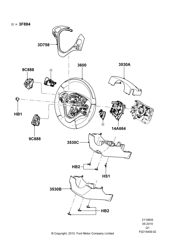 05B - Steering Wheel; 12/JUL/2010-24/DEC/2014