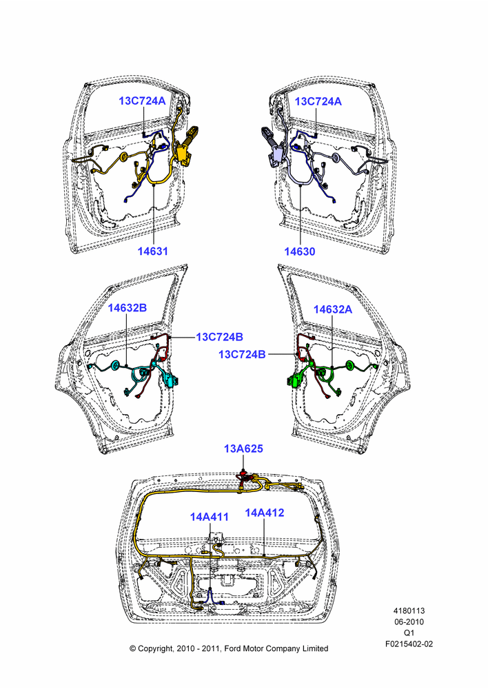 13C - Wiring - Body Closures, Ford Series; 12/JUL/2010-24/DEC/2014