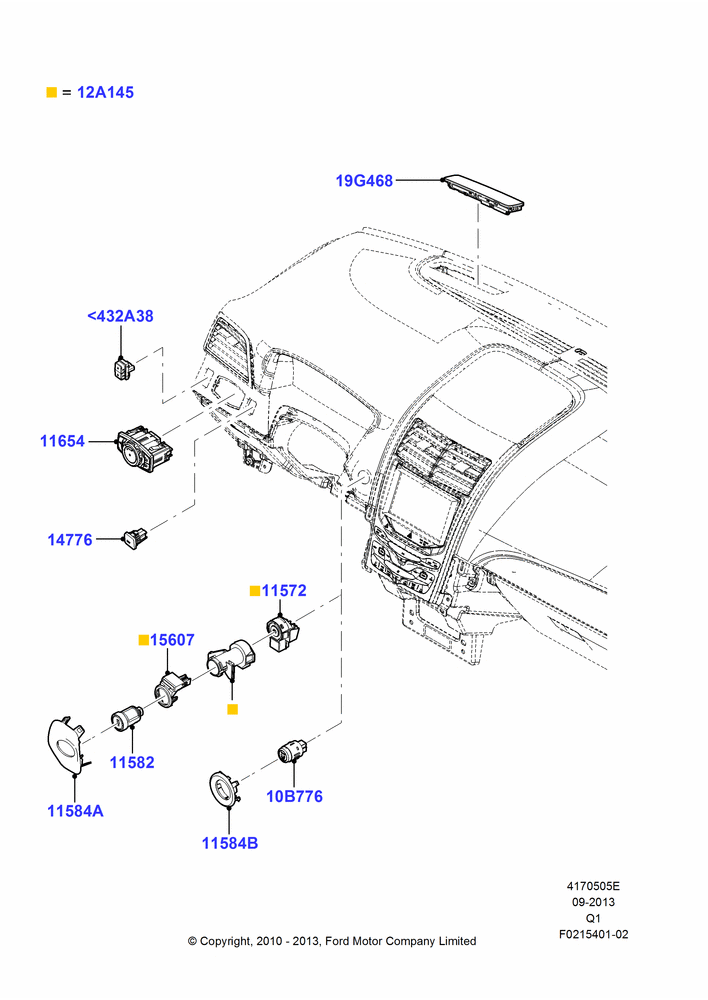 05E - Instrument Panel Related Parts, Lincoln/Mercury Series; 12/JUL/2010-24/DEC/2014