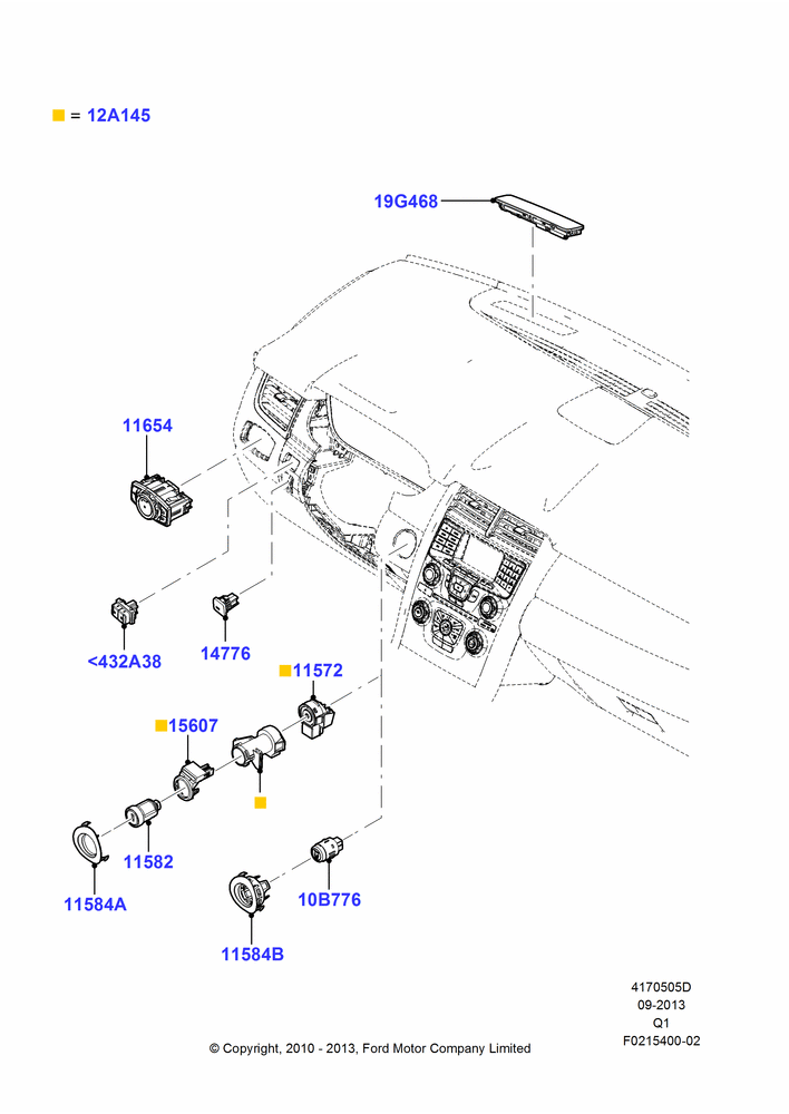 05D - Instrument Panel Related Parts, Ford Series; 12/JUL/2010-24/DEC/2014