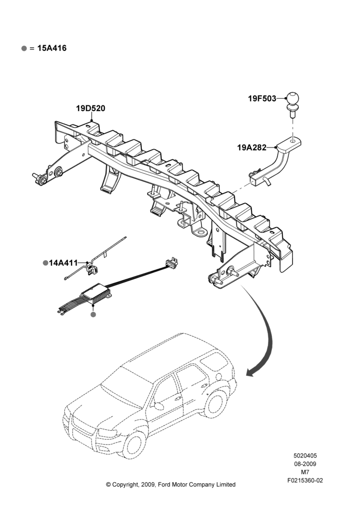 05XD - Tow Bar, Less Hybrid Version, Accessory; 27/JUL/2009-29/APR/2012