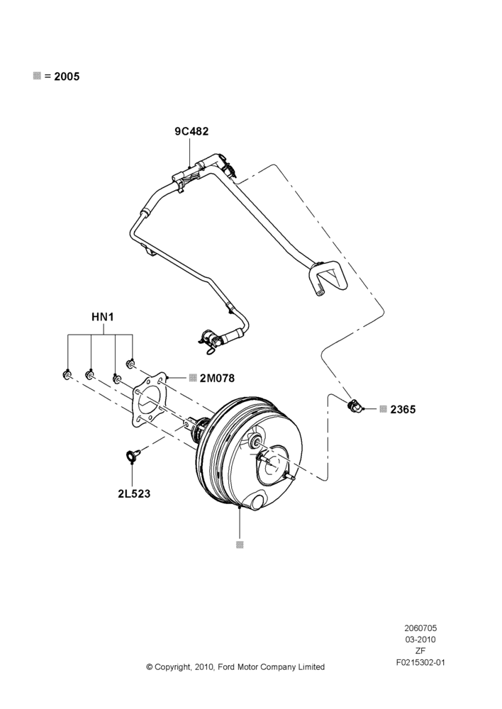05F - Brake Booster, 5.4L 4V DOHC EFI S/C ALUM V8 G, 5.8L DOHC SC GAS; 22/MAR/2010-27/JUN/2014