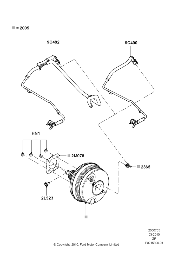 05D - Brake Booster, 3.7L 4V PFI V6 NA Gas; 22/MAR/2010-27/JUN/2014