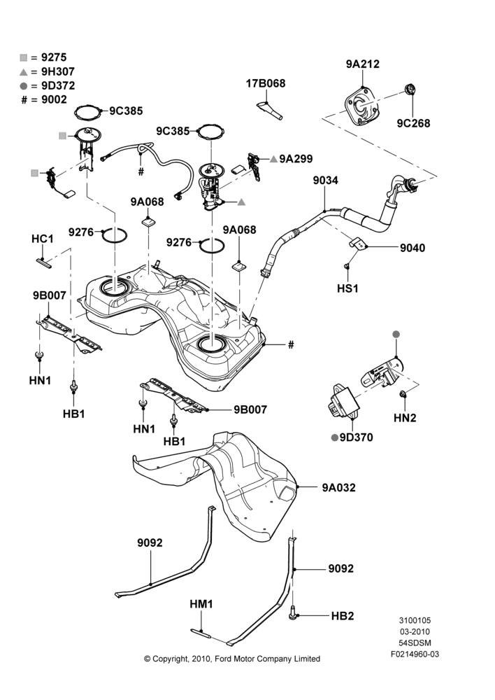 05E - Fuel Tank, 5.4L 4V DOHC EFI S/C ALUM V8 G; 22/MAR/2010-30/APR/2012