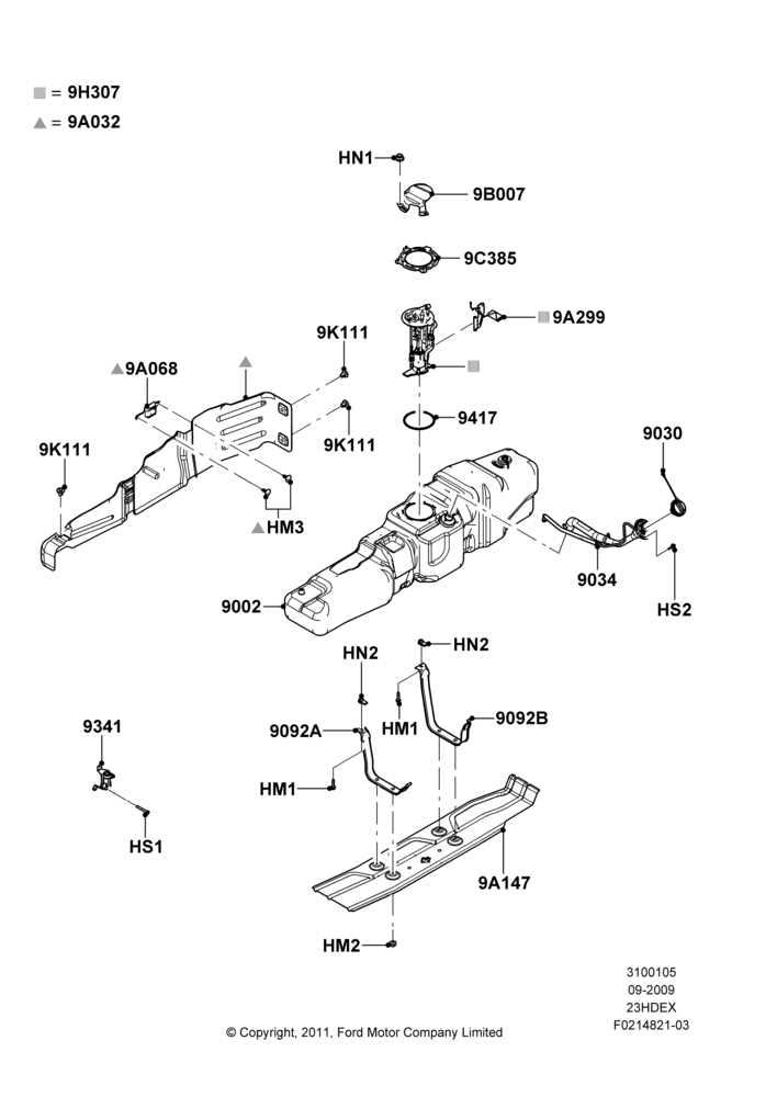 05V - Fuel Tank, 126"/3200MM Wheelbase, 2.3L 4V NA I4 Petrol; 14/SEP/2009-16/DEC/2011