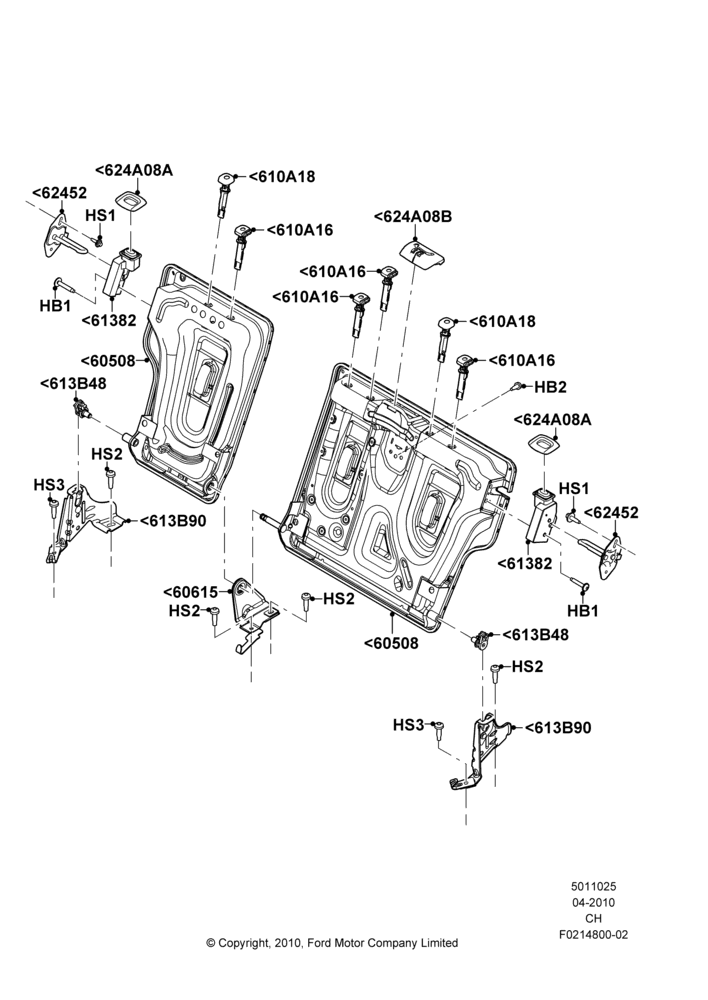 25B - Rear Seat Back, 5 Door Sedan; 26/APR/2010-18/JUL/2011