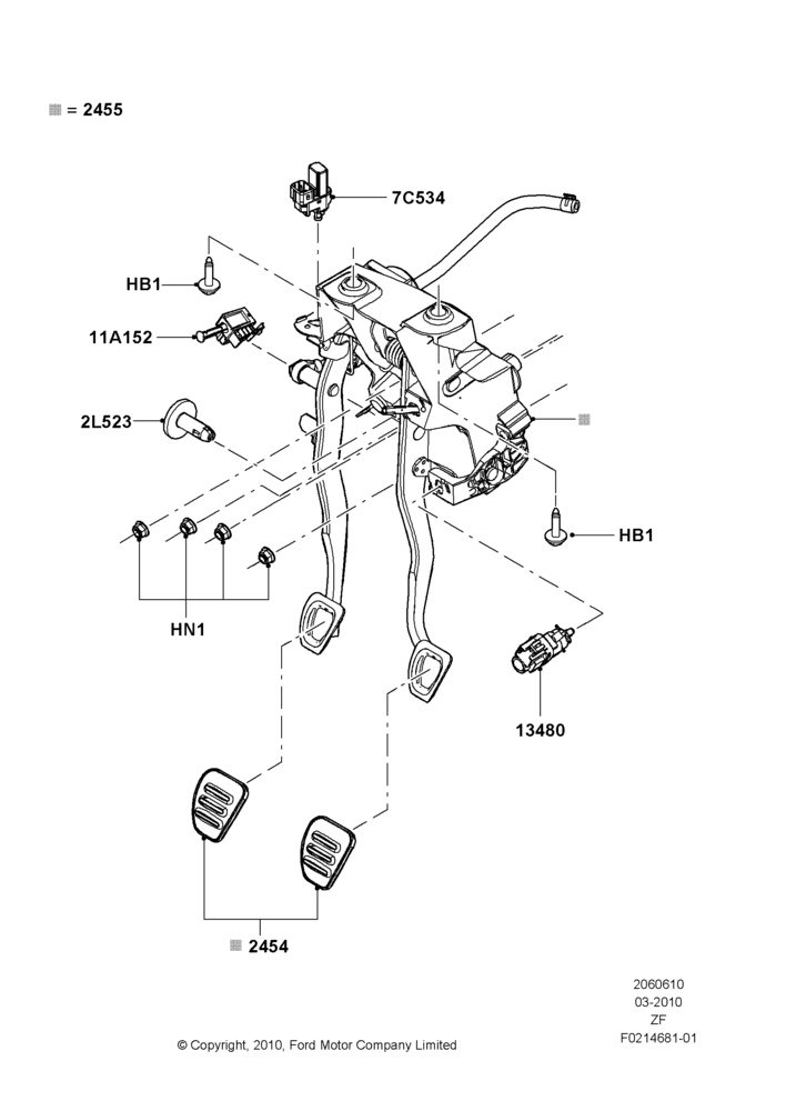 10C - Brake and Clutch Controls, Manual Transmission, 6 Speed Manual Transmission-MT82; 22/MAR/2010-27/JUN/2014
