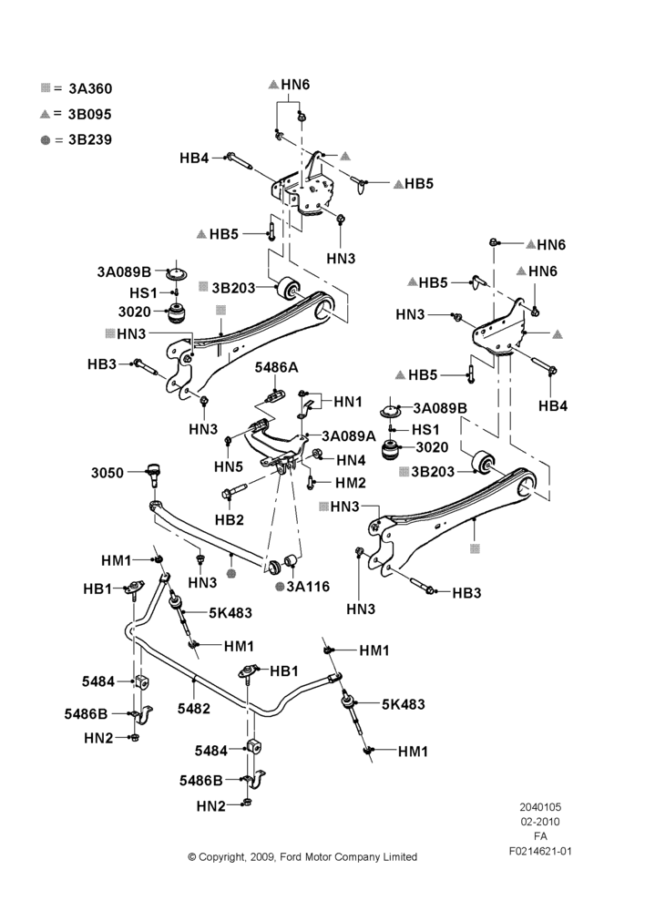 05C - Front Susp.Arms/Stabilizer/X-Member, Ford 550 Series, Ford 450 Series; 22/FEB/2010-05/JUL/2016