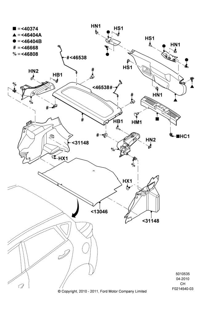 35B - Load Compartment Trim, 5 Door Sedan; 26/APR/2010-27/APR/2013