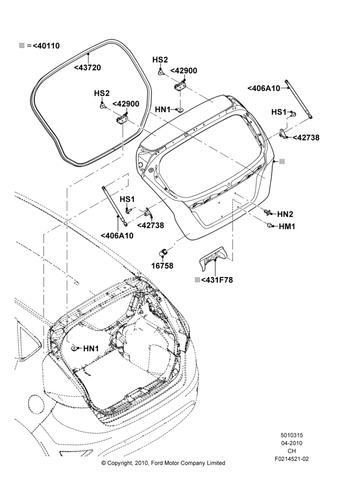 15B - Luggage Compartment Door, 5 Door Sedan; 26/APR/2010-27/APR/2013