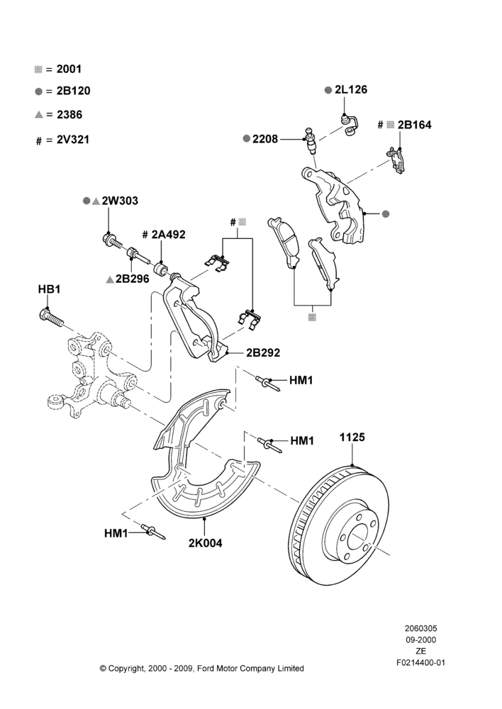 05A - Front Brake Discs and Calipers, 3.8 OHV EFI, 3.9L OHV EFI NA V6 GAS; 18/SEP/2000-12/MAY/2004