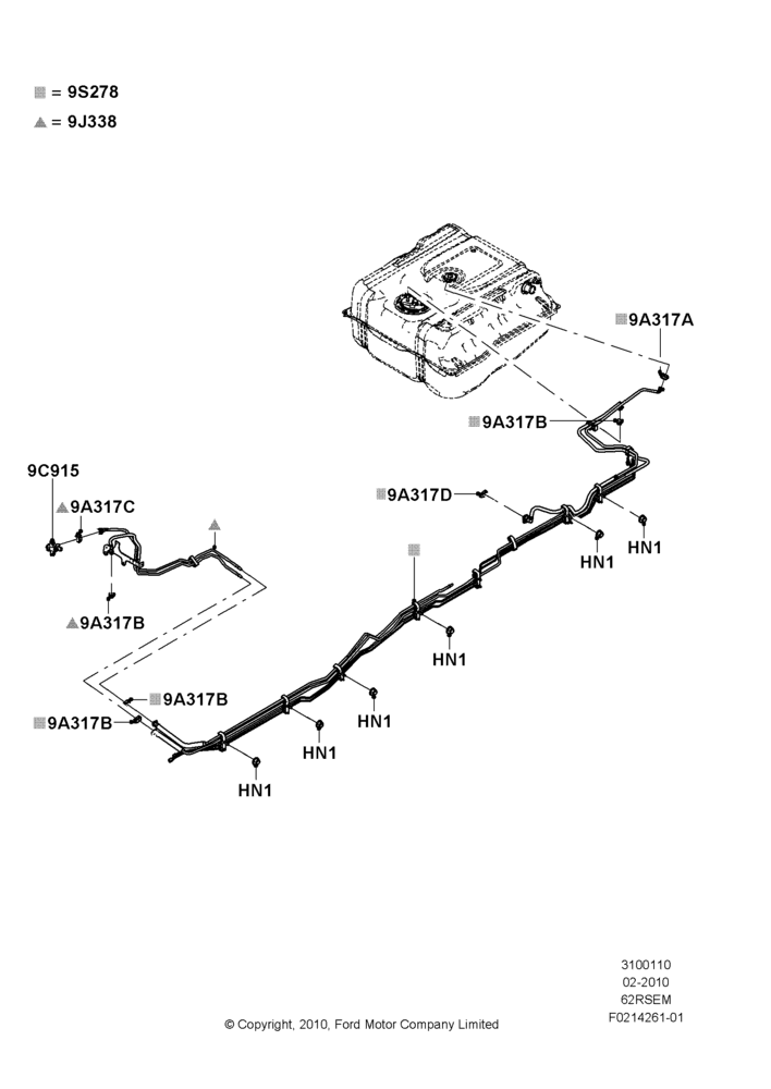 10C - Fuel Lines, 6.2L 16V OHC NA V8 Gas, With Aft-Of-Axle Fuel Tank; 22/FEB/2010-05/JUL/2016