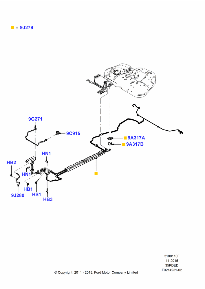 10F - Fuel Lines, 3.5L Cyclone V6 Petrol TIVCT; 06/FEB/2012-01/MAR/2019