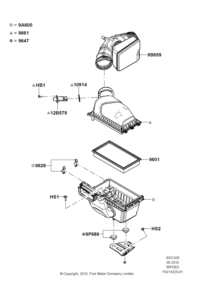05D - Air Cleaner, 3.5L Cyclone V6 Petrol TIVCT; 06/FEB/2012-01/MAR/2019