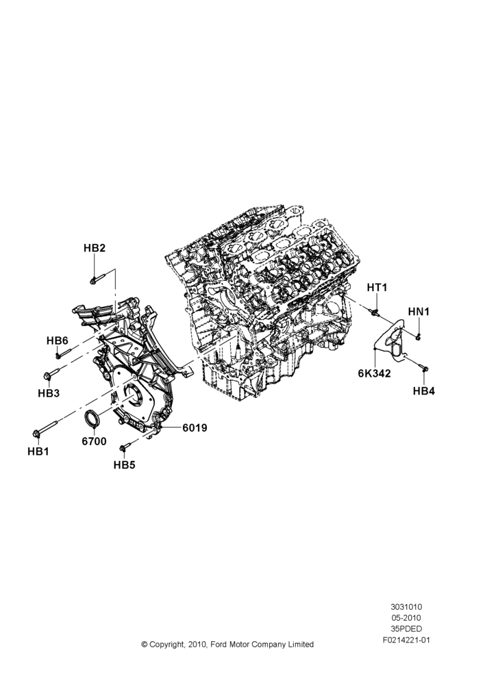 10D - Timing Gear Covers, 3.5L Cyclone V6 Petrol TIVCT; 06/FEB/2012-01/MAR/2019