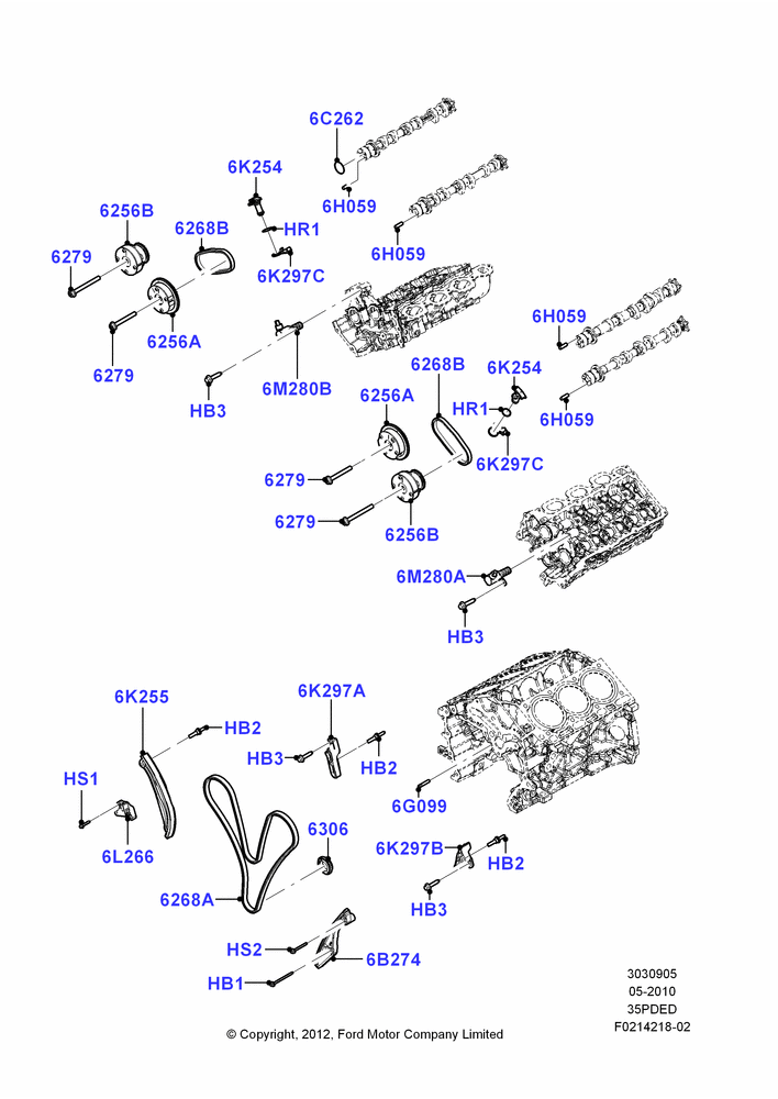 05D - Timing Gear, 3.5L Cyclone V6 Petrol TIVCT; 06/FEB/2012-01/MAR/2019