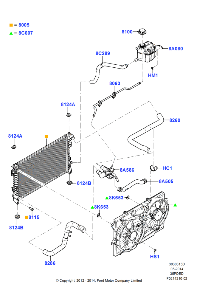 15D - Radiator/Coolant Overflow Container, 3.5L Cyclone V6 Petrol TIVCT, (-) Police Version; 06/FEB/2012-01/MAR/2019