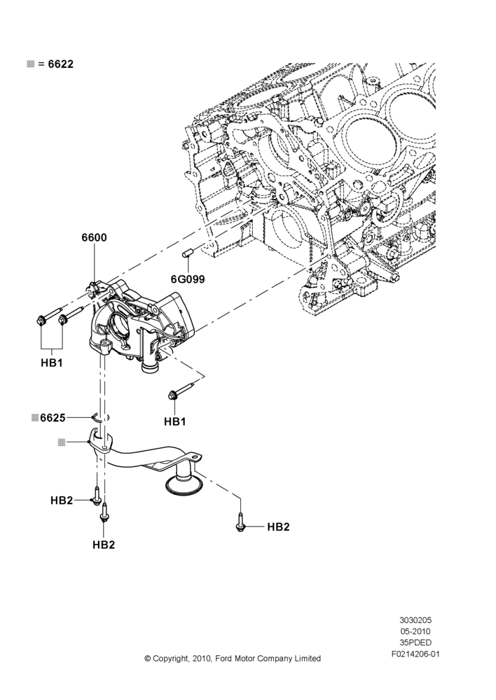 05D - Oil Pump, 3.5L Cyclone V6 Petrol TIVCT; 06/FEB/2012-01/MAR/2019