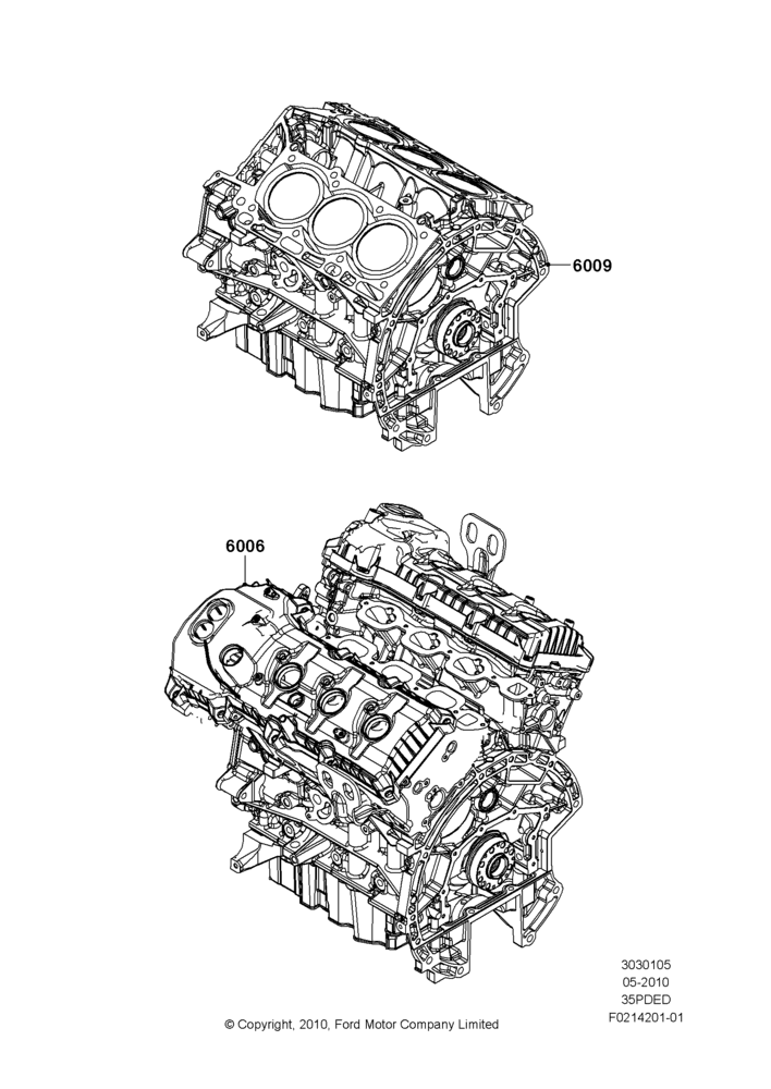 05D - Service Engine and Short Block, 3.5L Cyclone V6 Petrol TIVCT; 06/FEB/2012-01/MAR/2019