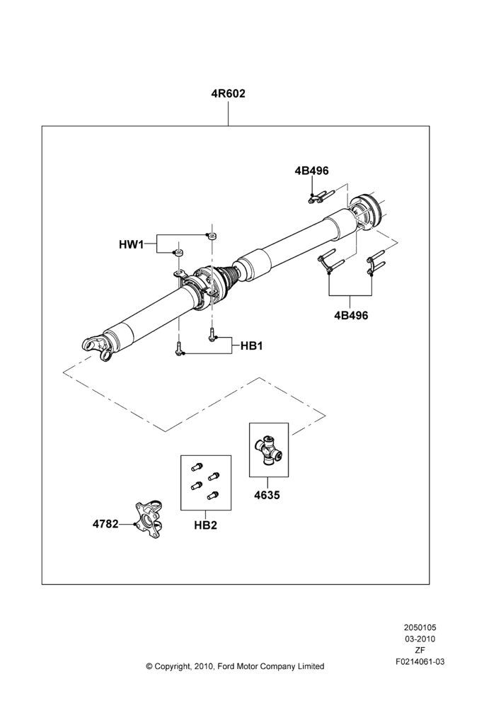 Drive Shaft - Rear Axle Drive, MOD 5.0L-4V DOHC SEFI NA