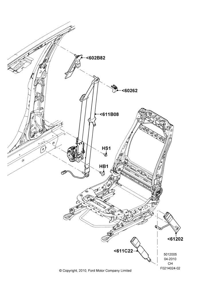 05 - Front Seat Belts; 26/APR/2010-27/APR/2013