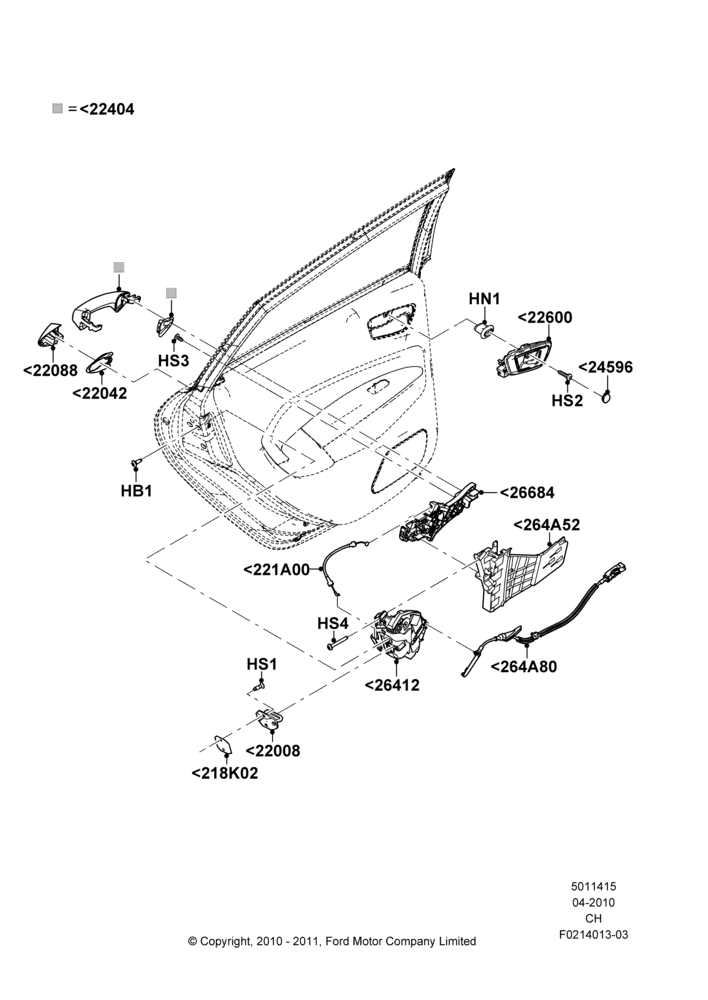 15 - Rear Door Lock Controls; 26/APR/2010-27/APR/2013