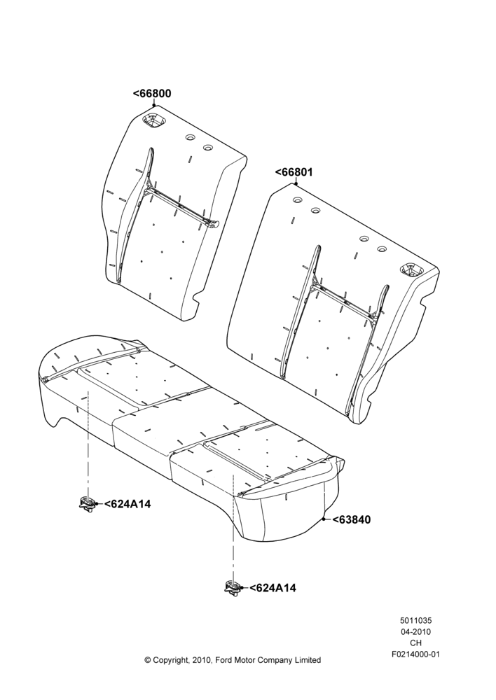 35A - Rear Seat Pads/Valances & Heating, 4 Door Sedan; 26/APR/2010-27/APR/2013
