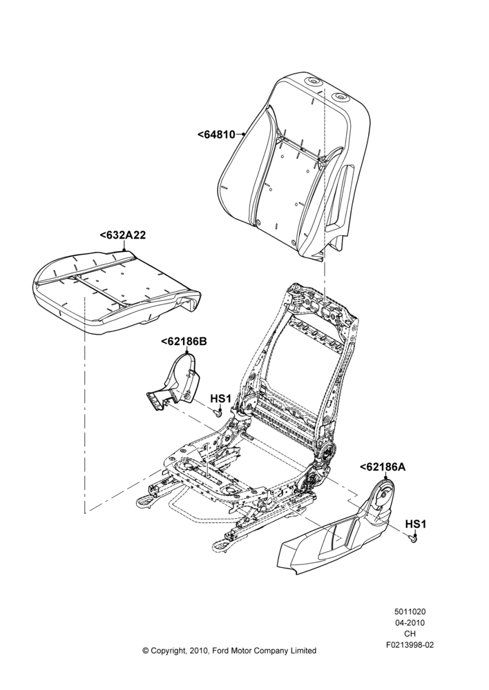 20A - Front Seat Pads/Valances & Heating, Less Temp Control Driver Seat, Less Temp Control Passenger Seat; 26/APR/2010-18/JUL/2011