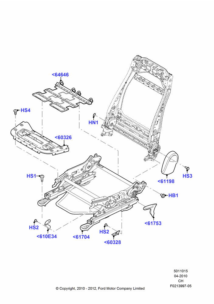 15A - Front Seat Base, Driver Seat; 26/APR/2010-27/APR/2013